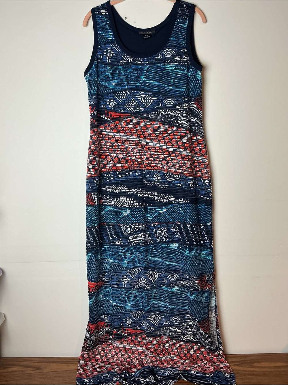 Michael Tyler Geometric Abstract Maxi Tank Dress Size L